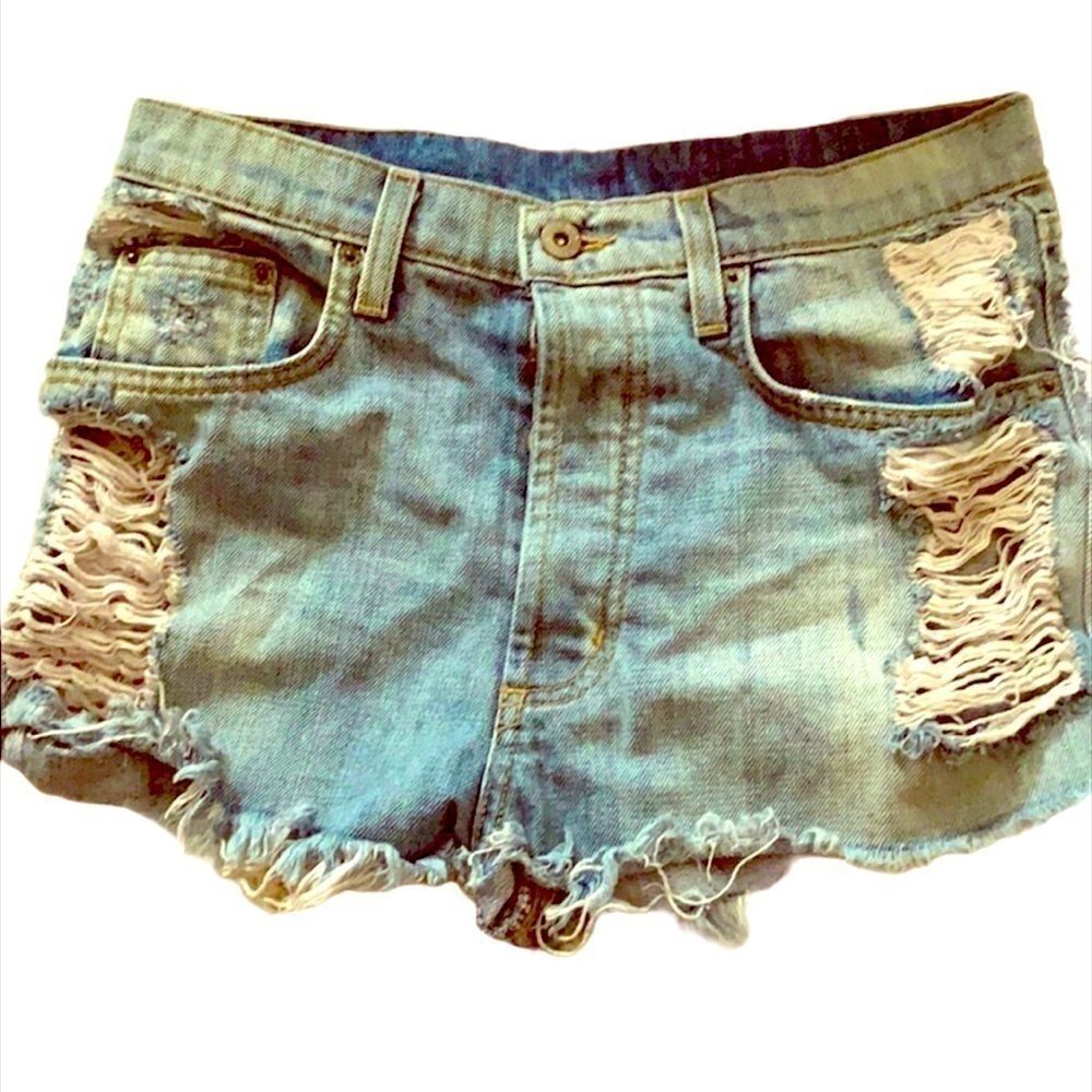 CARMAR  Anthropologie Distressed Cut-off Shorts